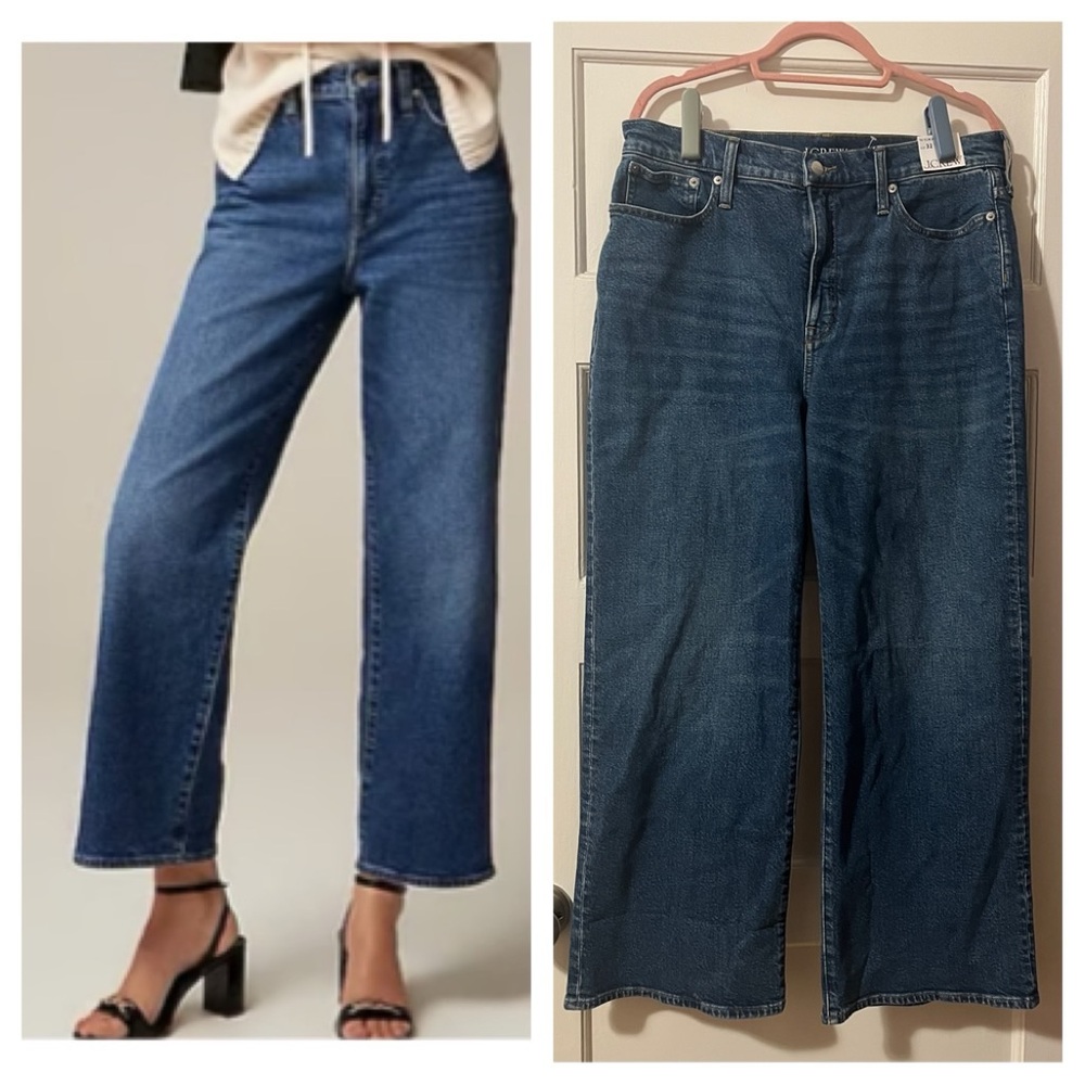 J.Crew High Rise Slim Wide Leg Jeans NWT – Size 32 Classic Stretch Blue Denim